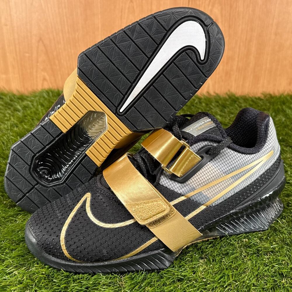 Nike Romaleos 4 Black Metallic Gold CD3463-001 Men’s 6 New Without Box